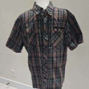 Harley-Davidson Black and Brown Plaid Shirt